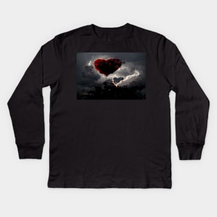 Broken Heart in the Clouds /  Broken Hearts Unwind Designs Kids Long Sleeve T-Shirt